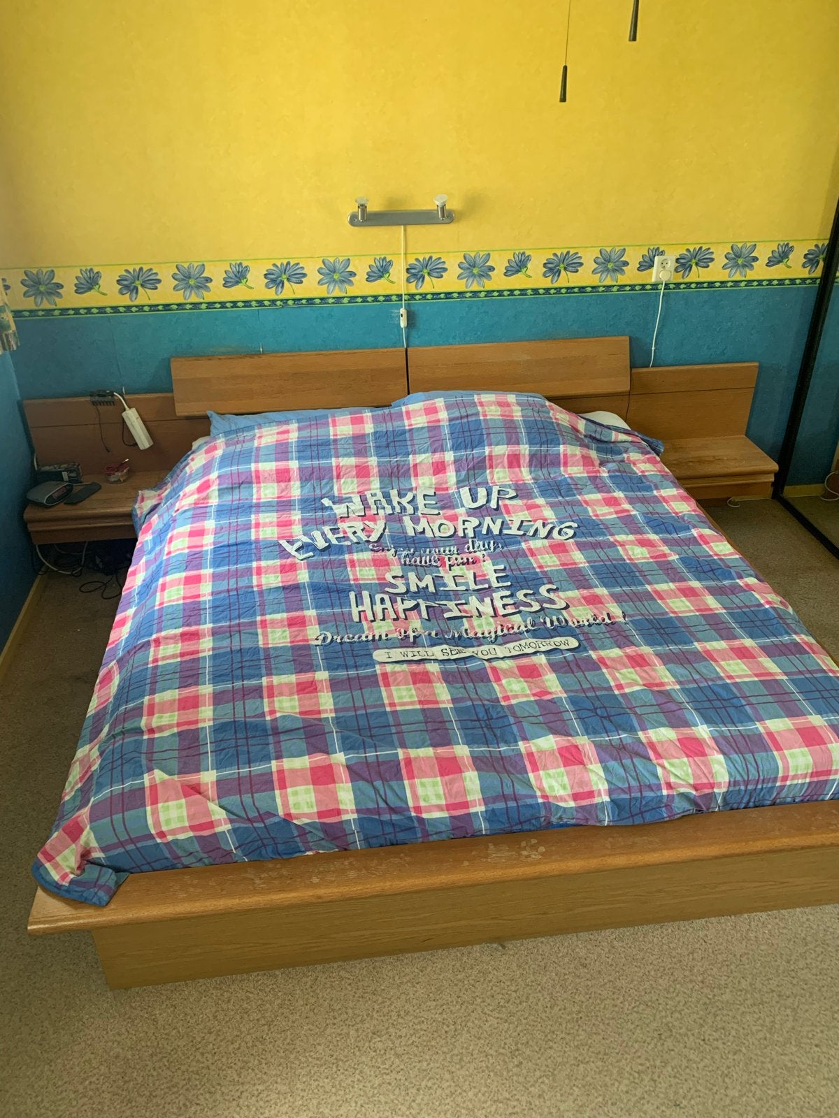 Lits jumeaux met elektrische bodems en matrassen, Ophalen, Bruin, Tweepersoons, 180 cm