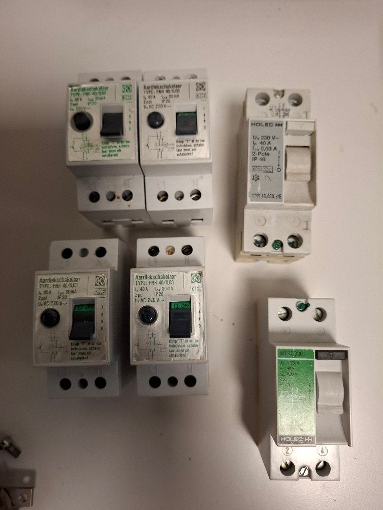 Aardlekschakelaars, Ophalen, Gebruikt, Overige typen