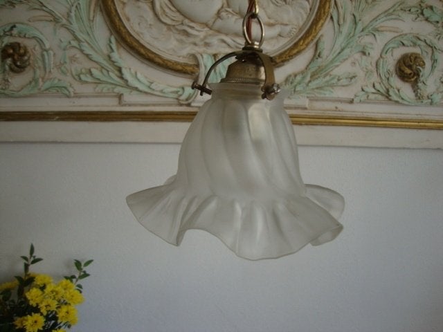 Oud glazen hanglampje (rokje) nr. 39, Ophalen of Verzenden