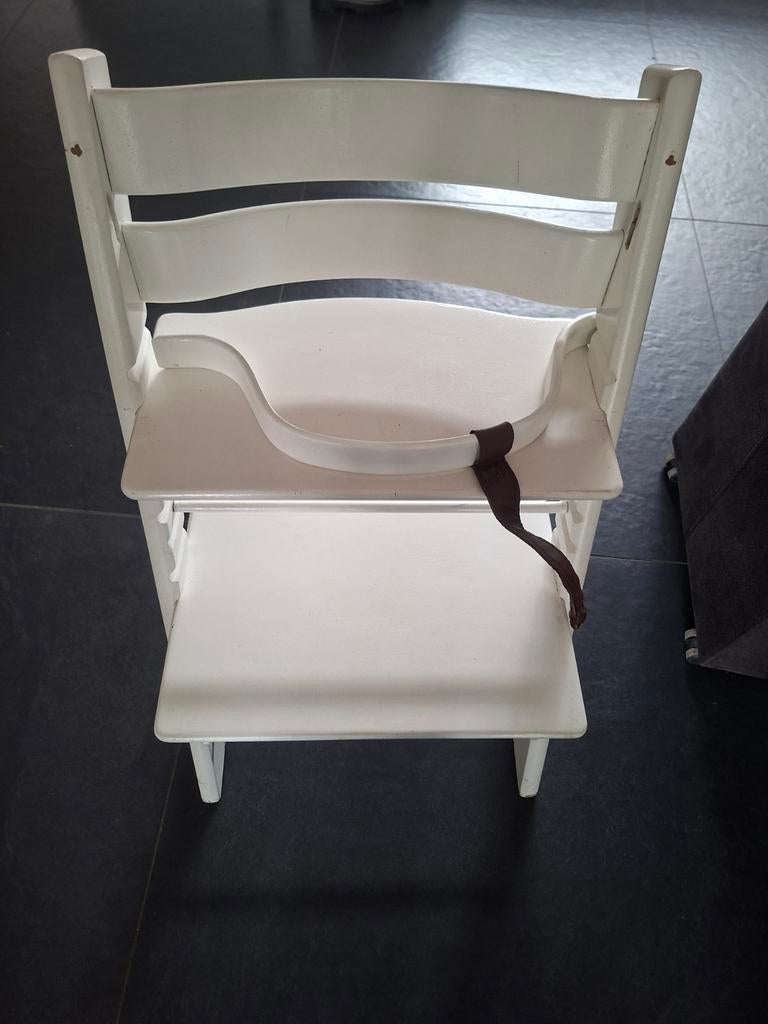 Stokke Tripp Trapp Stoel - Wit (Meegroeistoel), Ophalen, Gebruikt, Meegroeistoel, Aanschuifbaar