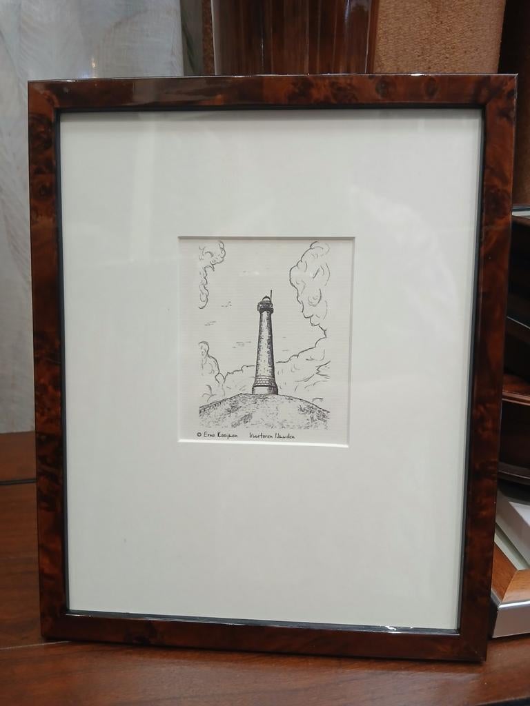 Pentekening vuurtoren van IJmuiden, Ophalen of Verzenden