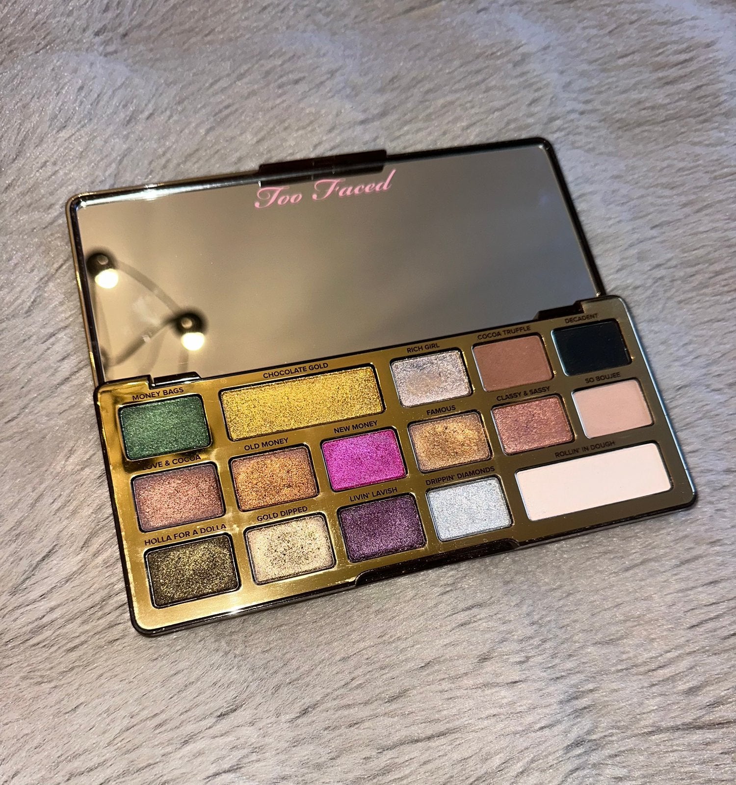 Too Faced oogschaduw palette kleur Chocolate Gold, Ophalen of Verzenden, Zo goed als nieuw, Overige kleuren, Ogen