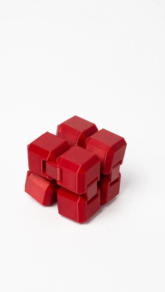 Infinity Cube Rood – Fidget Toy – 3D-geprint, Verzamelen, Verzenden, Nieuw