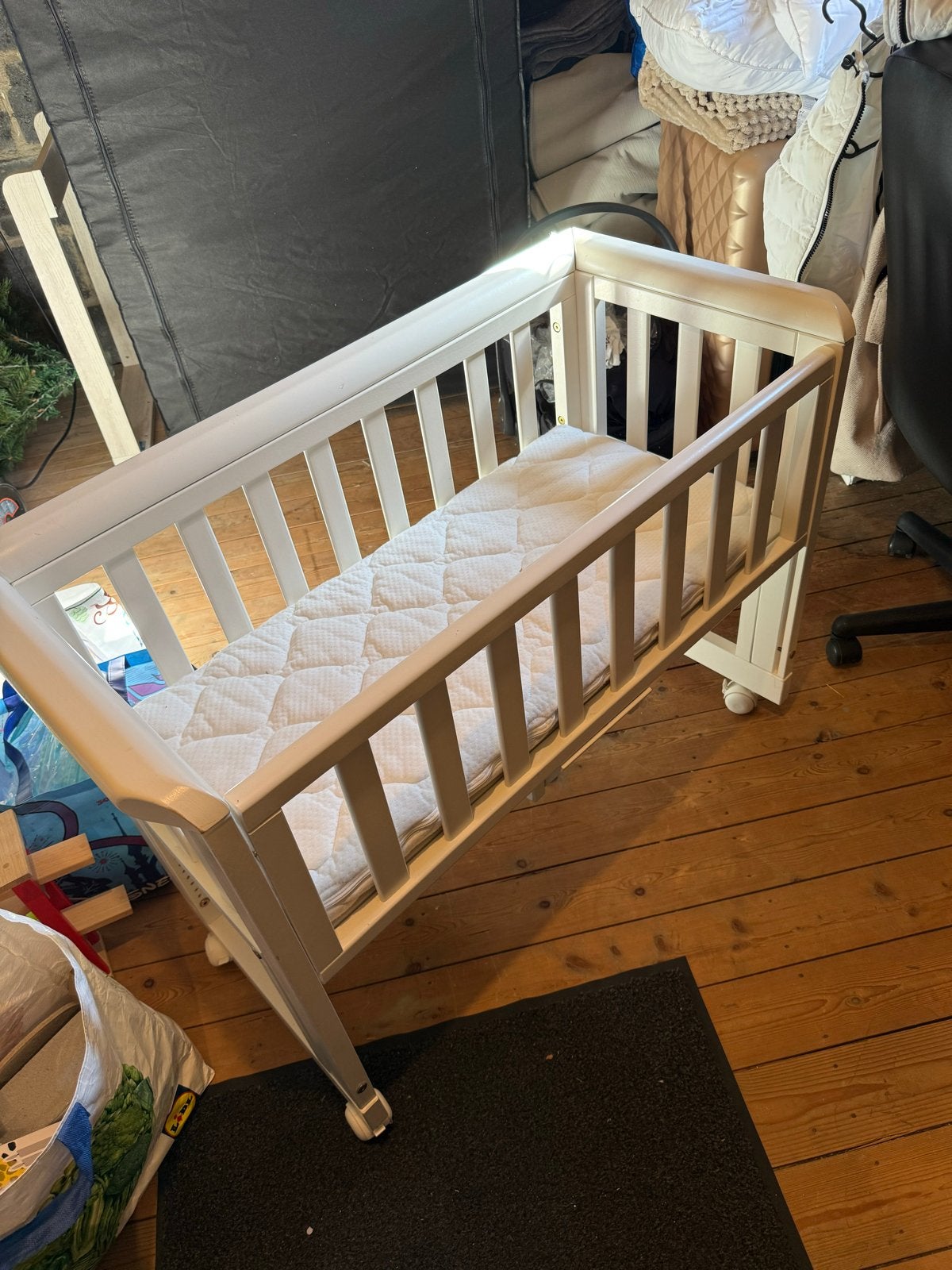 Co-sleeper wieg - Wit, inclusief matras, Ophalen, Gebruikt, Wieg