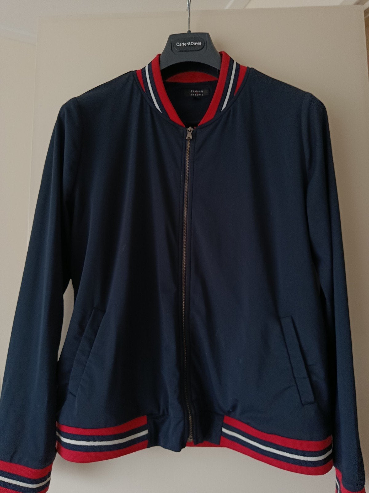 Elvira Casuals Bomberjack - Donkerblauw met strepen, Blauw, Maat 42/44 (L), Elvira Casuals, Ophalen of Verzenden