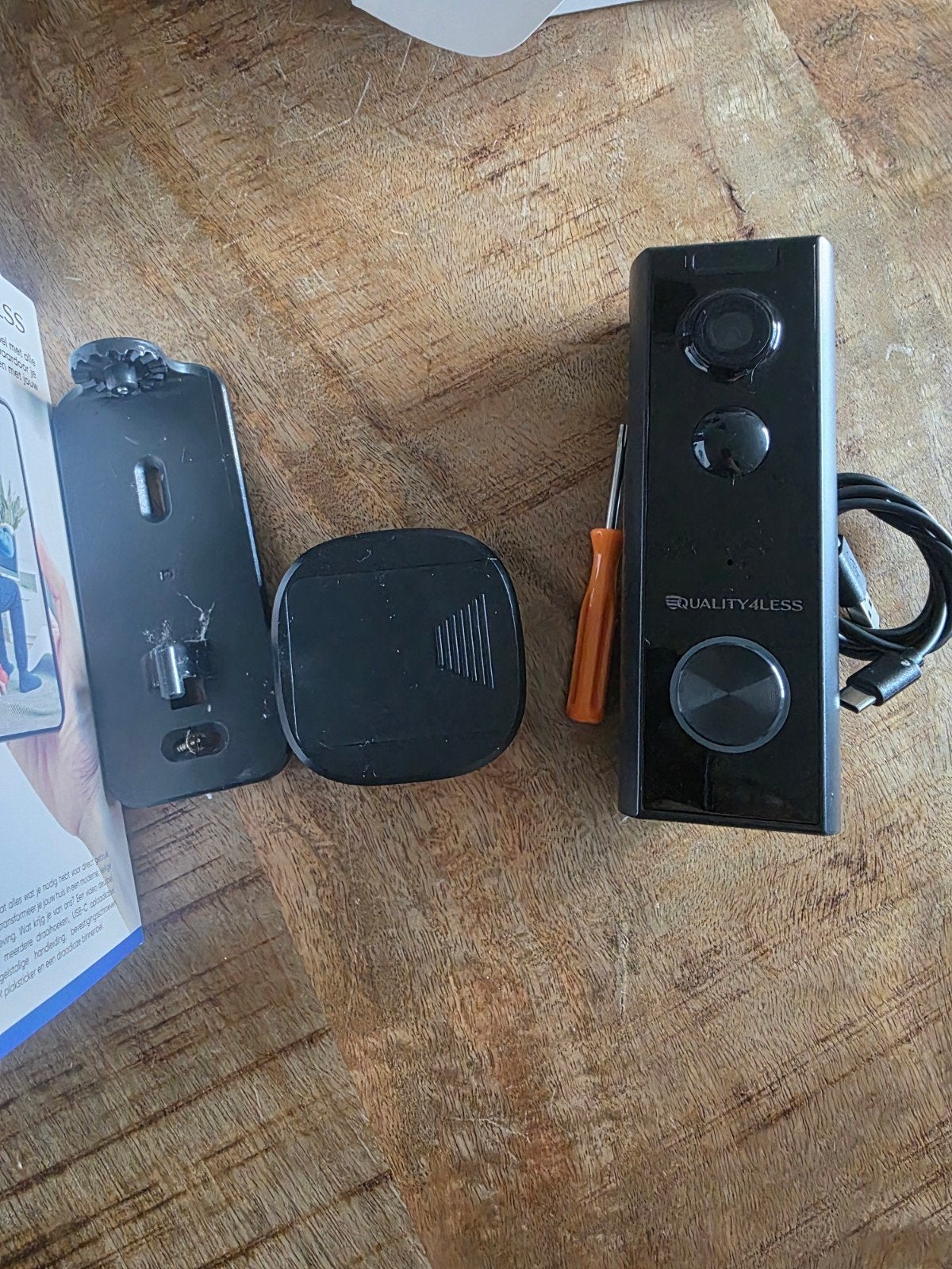 Quality4Less Slimme Draadloze Videodeurbel - Zo goed als nie, Ophalen, Ingebouwde camera, Zo goed als nieuw, Draadloos