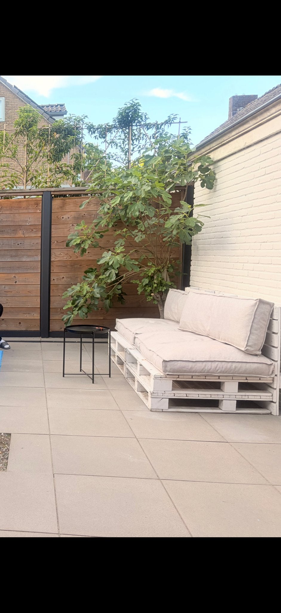 8 witte pallets inclusief 2 pallets kussen set, Ophalen, Gebruikt, Hout