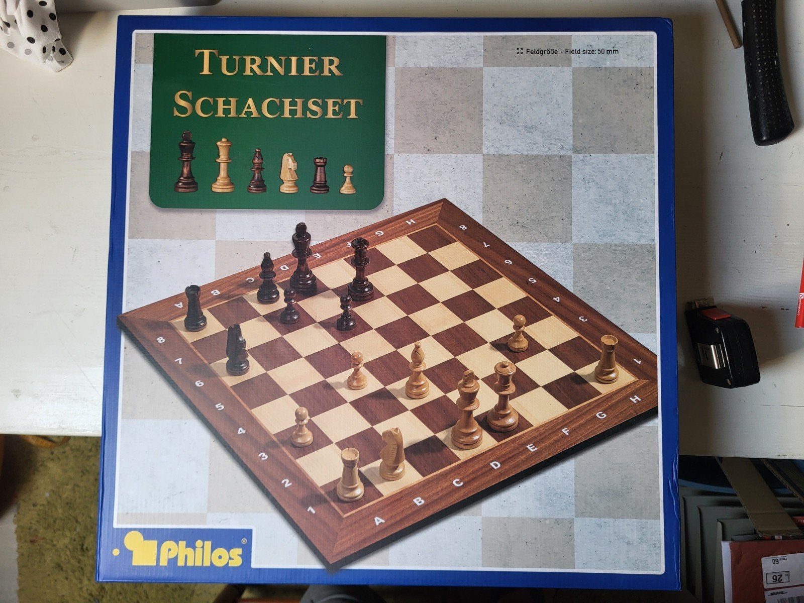 luxe toernooi schaakset 50cm x 50 cm philos 2503 nieuw, Ophalen of Verzenden, Nieuw