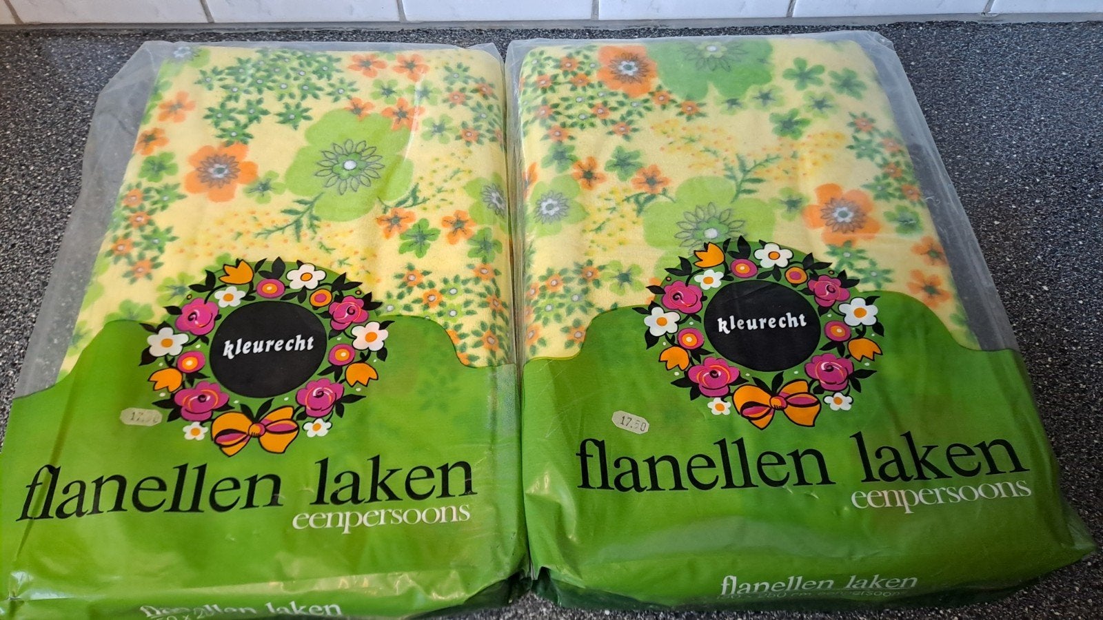 Nieuwe vintage flanellen lakens eenpersoons 150x250 cm, Eenpersoons, Meerkleurig, Hoeslaken of Sloop, Nieuw