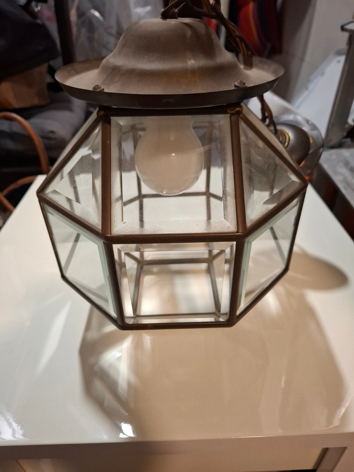 antieke hanglamp, Ophalen of Verzenden, Gebruikt, Glas, Overige typen