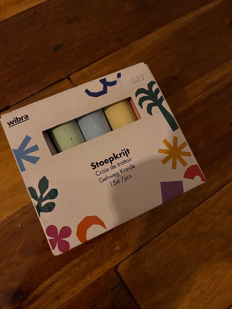 Stoepkrijt, Ophalen, Zo goed als nieuw