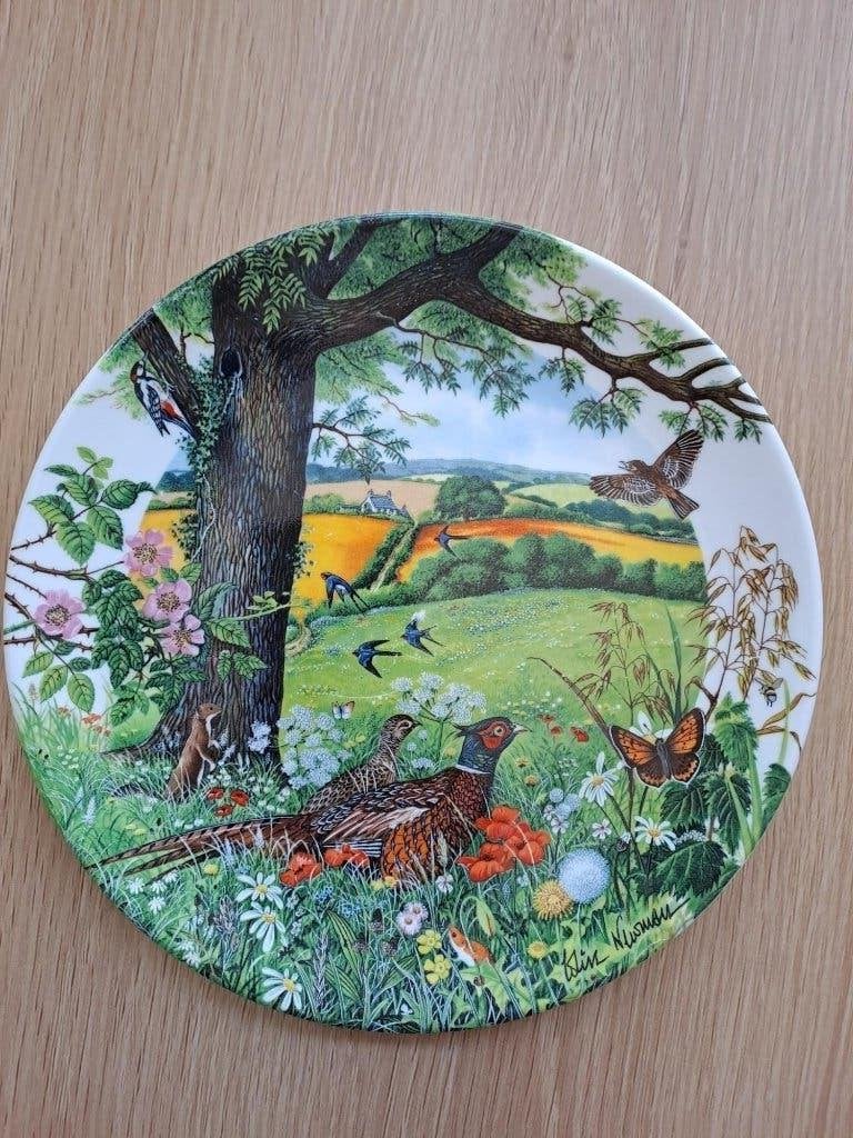 Vintage Wedgwood wand sierbord Meadows and Wheatfields 1987, Antiek en Kunst, Antiek | Wandborden en Tegels, Ophalen of Verzenden