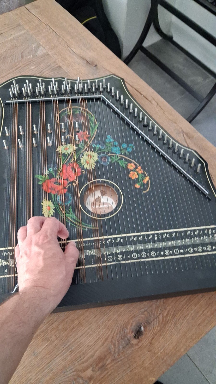 Vintage tafelharp Musima Markneukirchen harp Citer 56x47cm, Ophalen of Verzenden, Zo goed als nieuw, Luit, Saz of Bouzouki