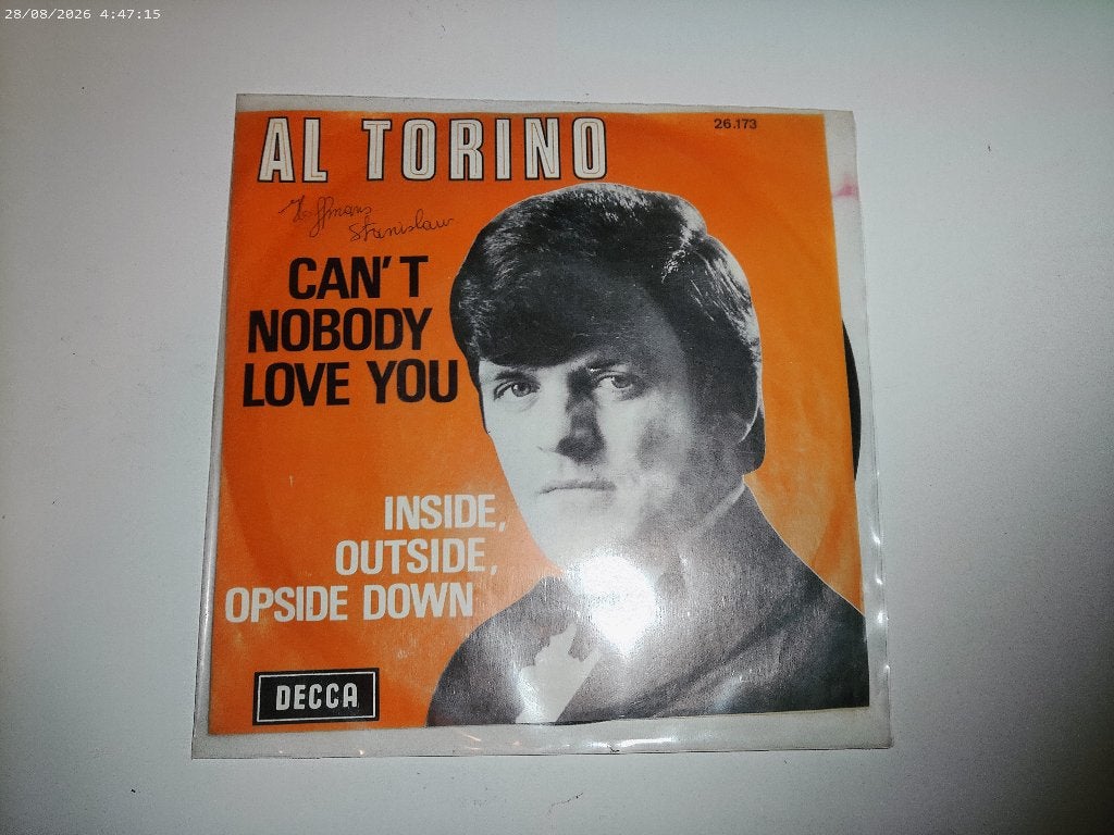 Al Torino - Can't nobody love you / inside Outside ..., Gebruikt, Fotohoes, 7 inch, Ophalen of Verzenden