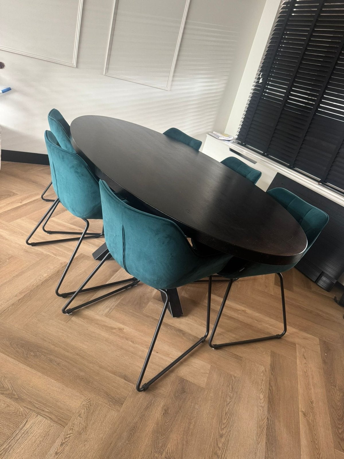 Eettafel met stoelen en salontafel te koop, Ophalen, Zo goed als nieuw, Rechthoekig, 50 tot 100 cm