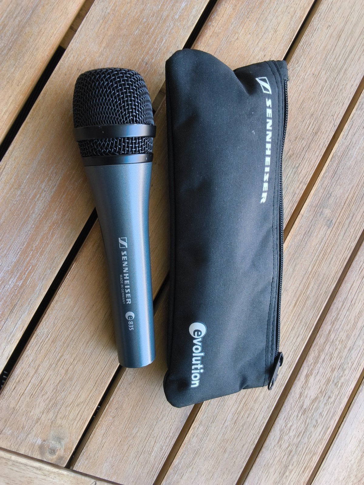 Sennheiser E 835 microfoon met etui, Ophalen of Verzenden, Gebruikt, Zangmicrofoon