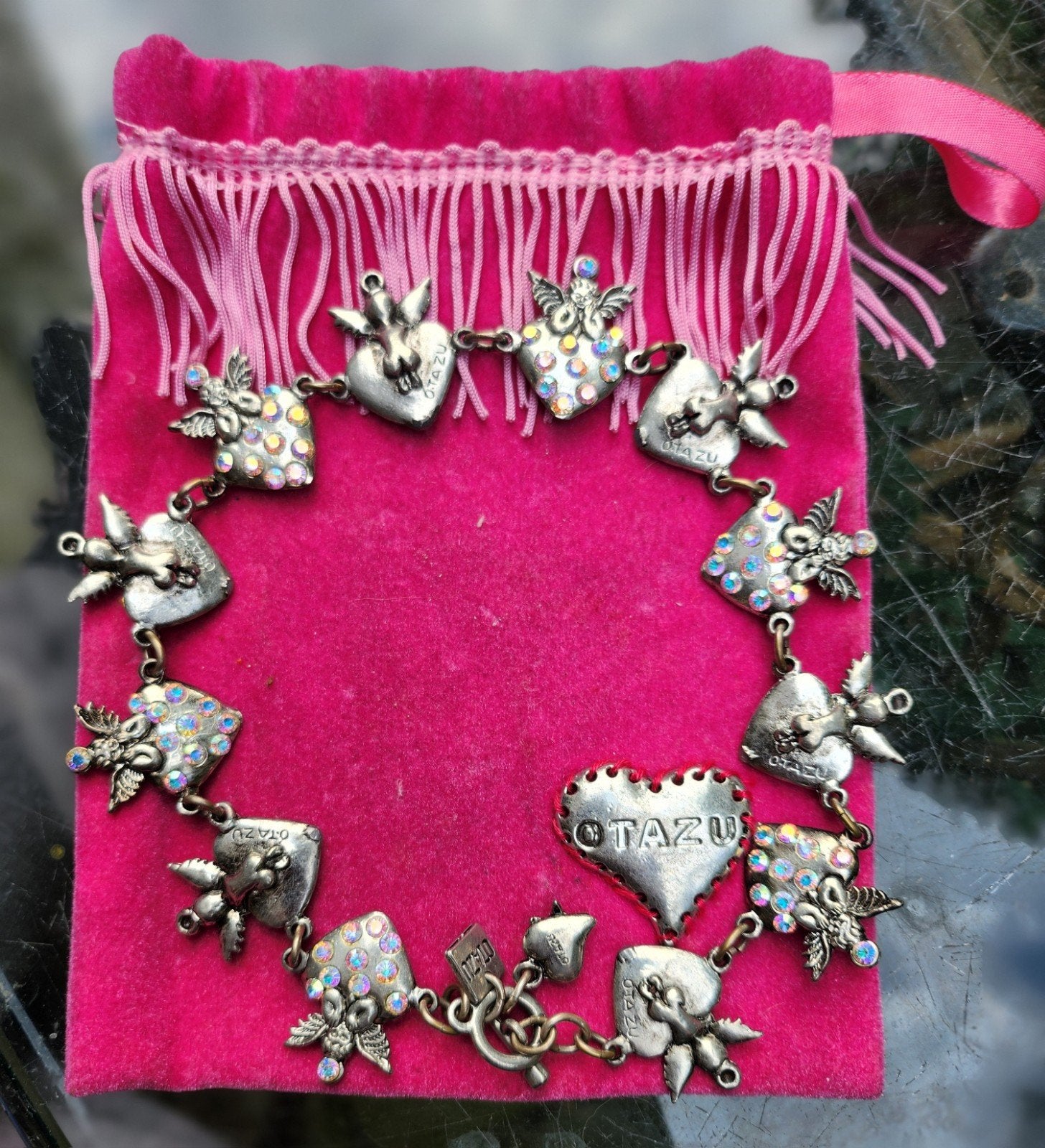 Otazu Vintage Ketting Necklace, Ophalen of Verzenden, Zo goed als nieuw, Zilver, Overige materialen