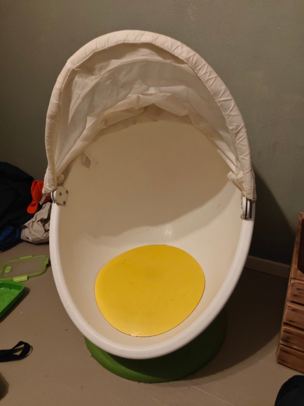 Witte draaistoel IKEA PS LOMSK met groene voet, Ophalen, Gebruikt, Hangstoel