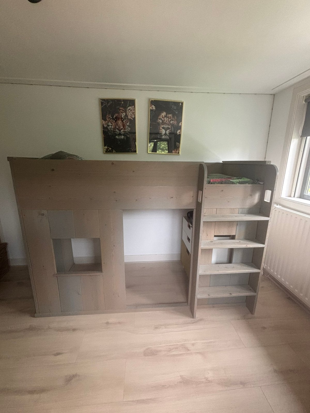 Steigerhouten hoogslaper, Ophalen, Gebruikt, Hoogslaper, Eenpersoons