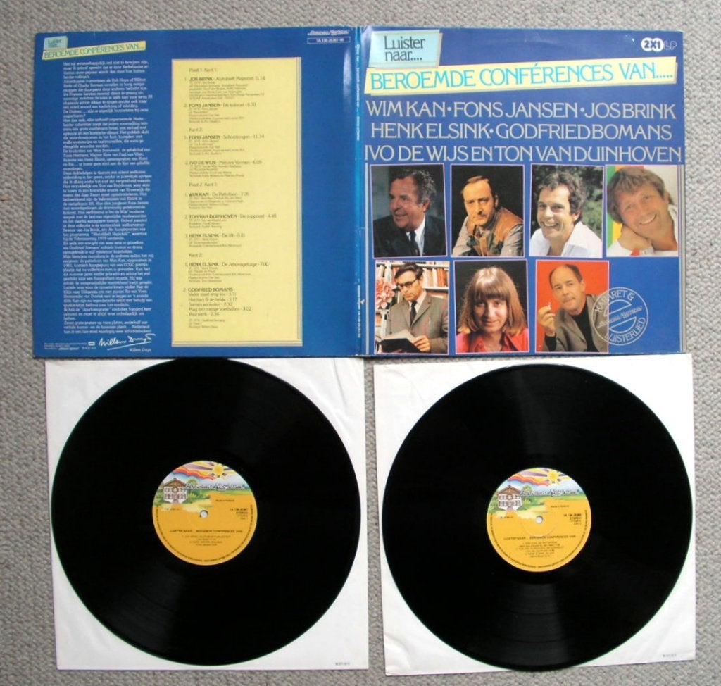 Luister naar Beroemde Conferences Van 9 nrs 2LPs 1979 ZGAN, Originele persing, Cabaret of Kleinkunst, Ophalen of Verzenden, Zo goed als nieuw