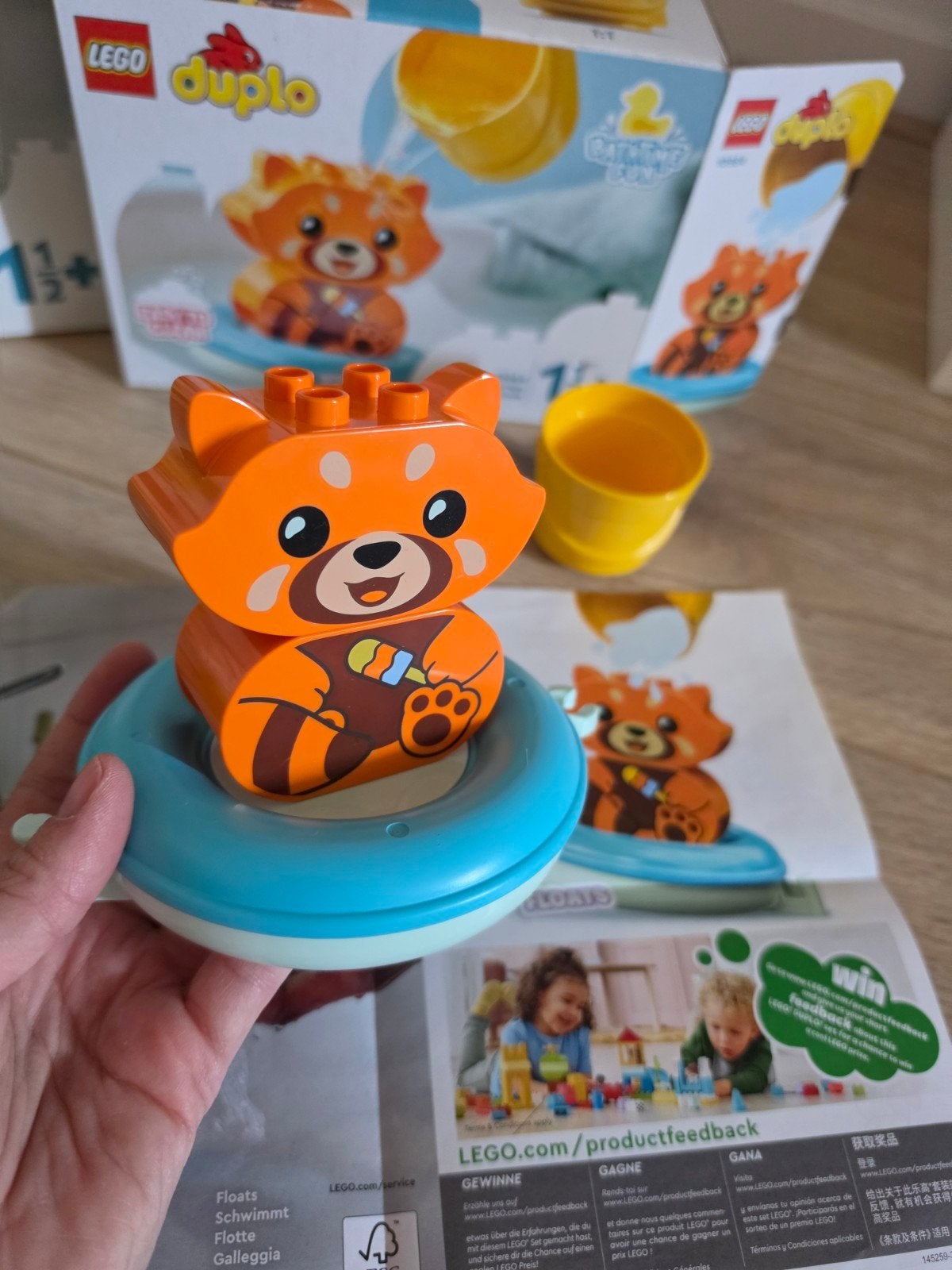 Lego Duplo bath time fun: floating red panda 10964 als nieuw, Inclusief instructies, Ophalen of Verzenden, Zo goed als nieuw, Duplo