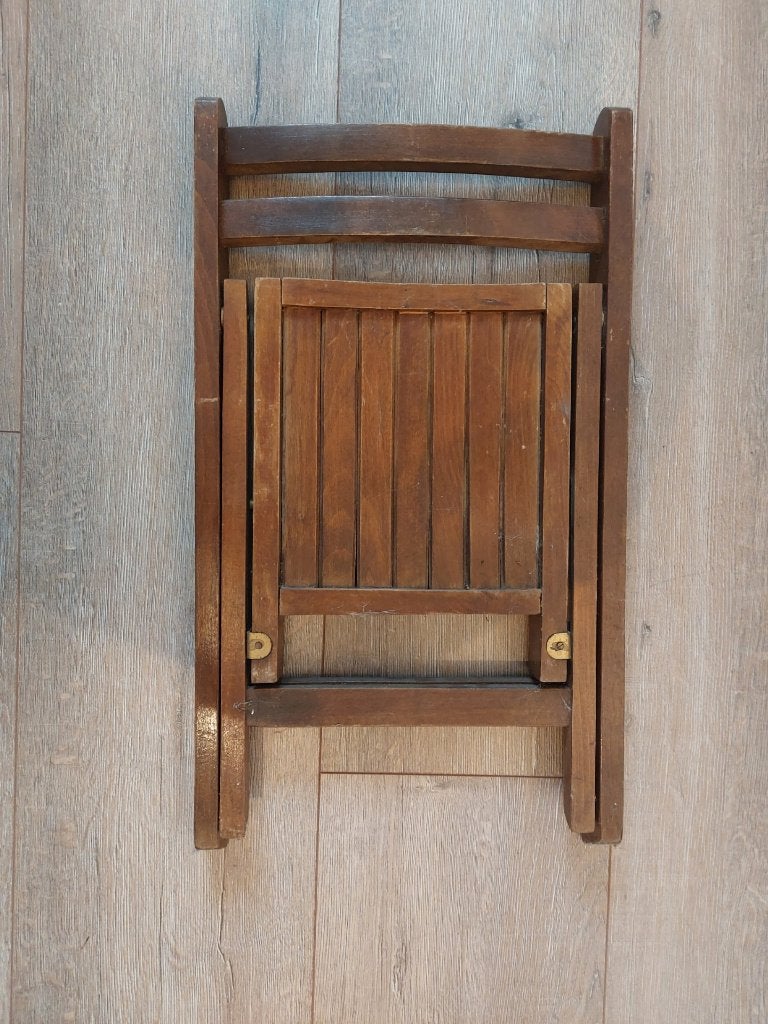houten inklapstoel klein, Ophalen, Gebruikt, Bruin, Eén