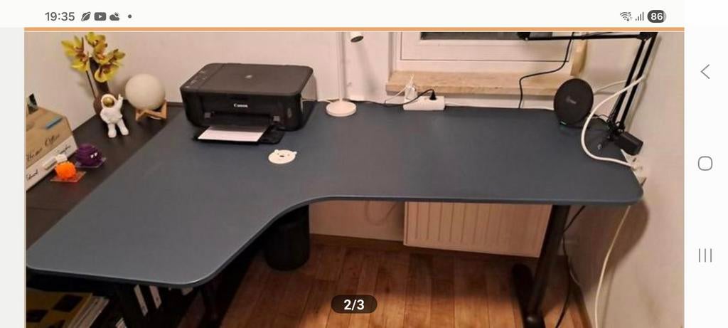 Bureau Ikea  Bekant, Ophalen, In hoogte verstelbaar, Zo goed als nieuw