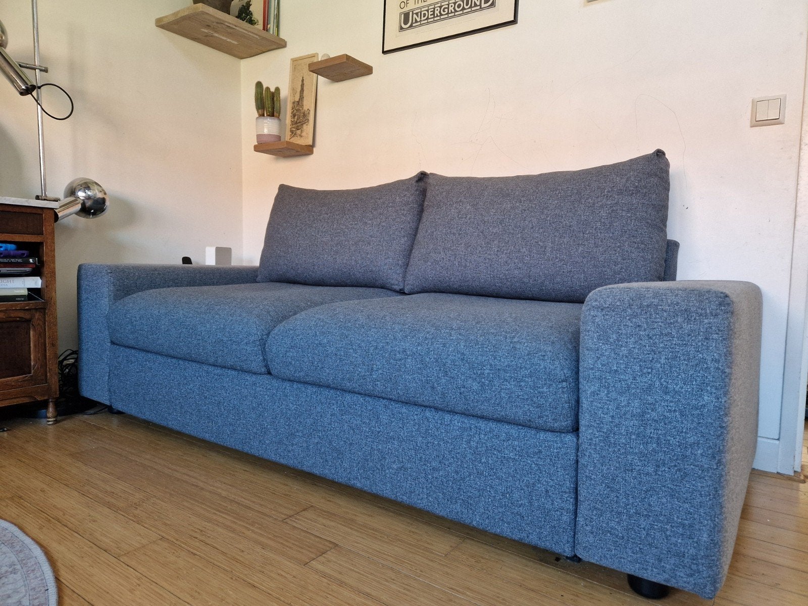 Ikea Vimle slaapbank 2-zits Gunnared middengrijs, Ophalen, 100 cm, Tweepersoons, Zo goed als nieuw