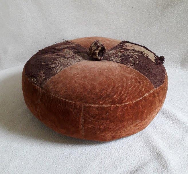 Boho vloerkussen / voeten poef vintage jaren 60 vintage, Huis en Inrichting, Minder dan 50 cm, Gebruikt, Rond, Minder dan 50 cm