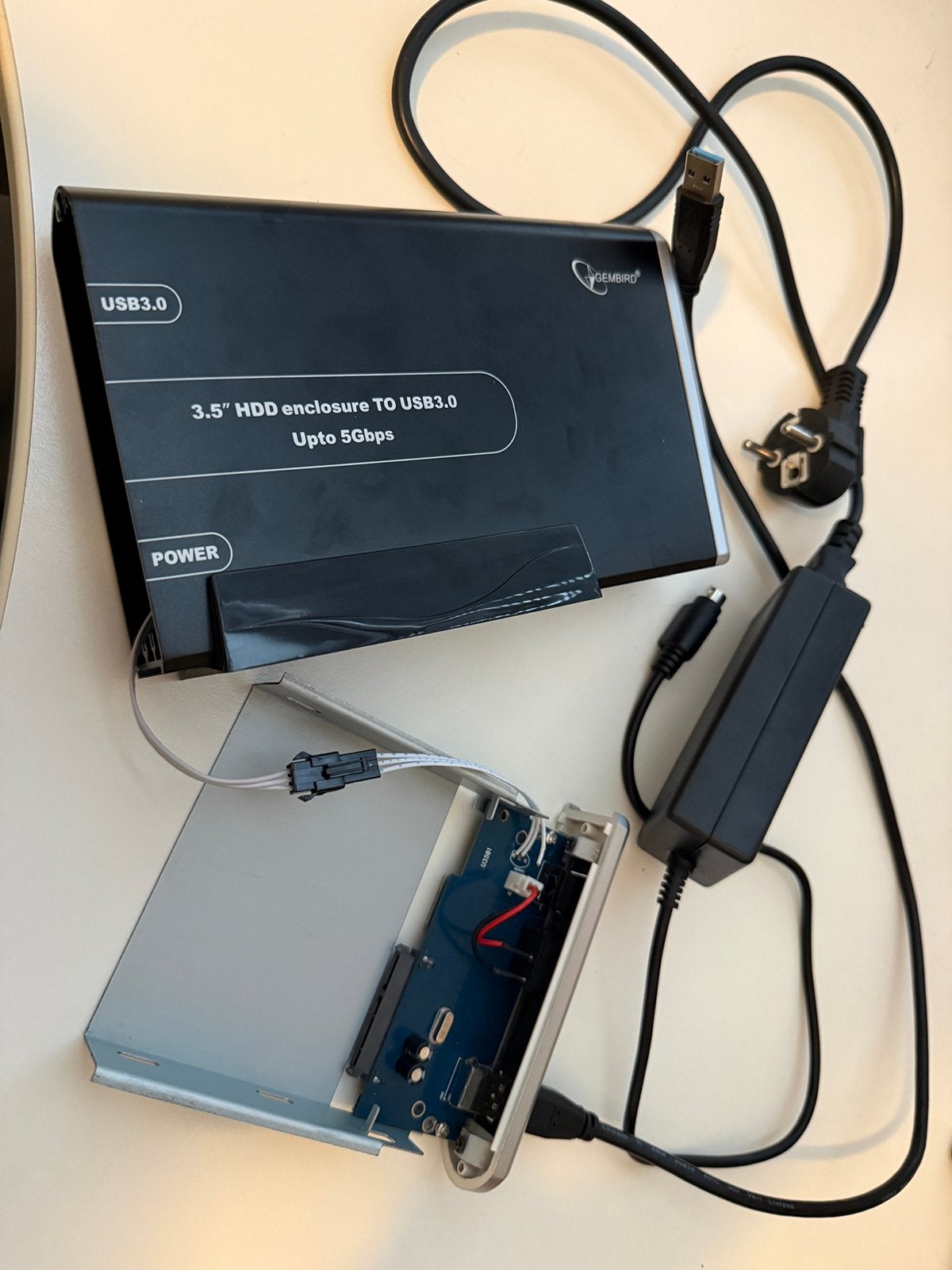 Gembird USB 3.0 externe behuizing voor 3,5" SATA HDD, HDD, Ophalen of Verzenden, Zo goed als nieuw, Desktop