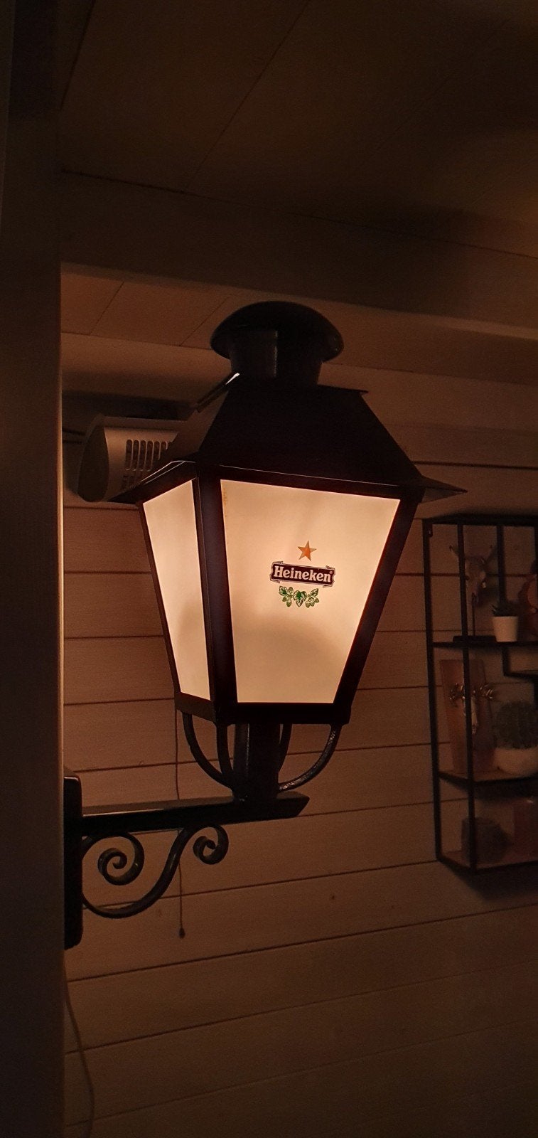 Heineken buitenlamp - wandlamp - gevelverlichting, Overige merken, Gebruikt, Zwart, Ophalen