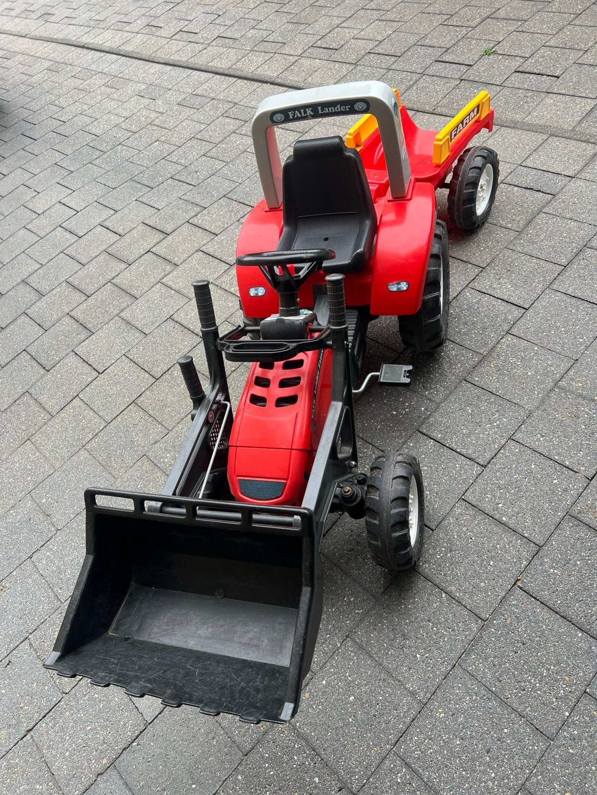 Falk Lander Traptractor met voorlader en aanhanger, Ophalen, Gebruikt