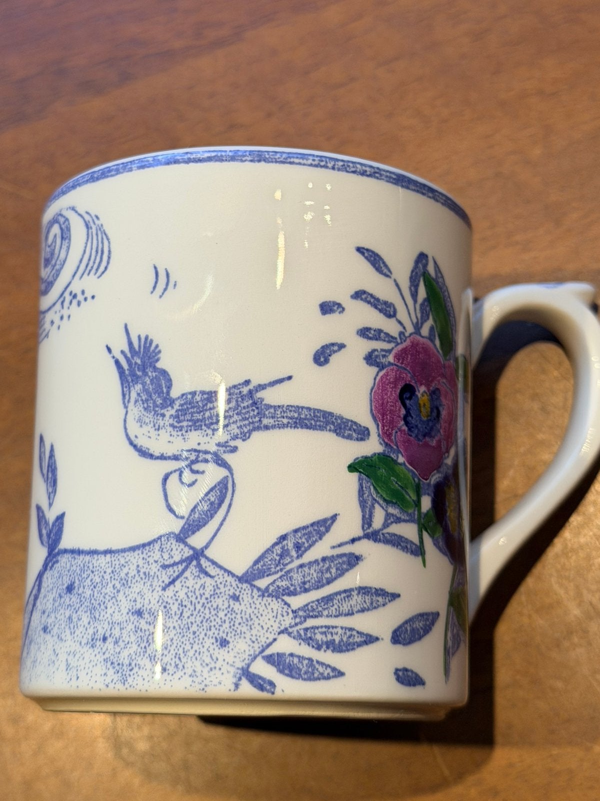 Gien OISEAU BLEU FLEURI beker, Huis en Inrichting, Ophalen of Verzenden, Zo goed als nieuw, Overige stijlen, Kop(pen) en/of Schotel(s)