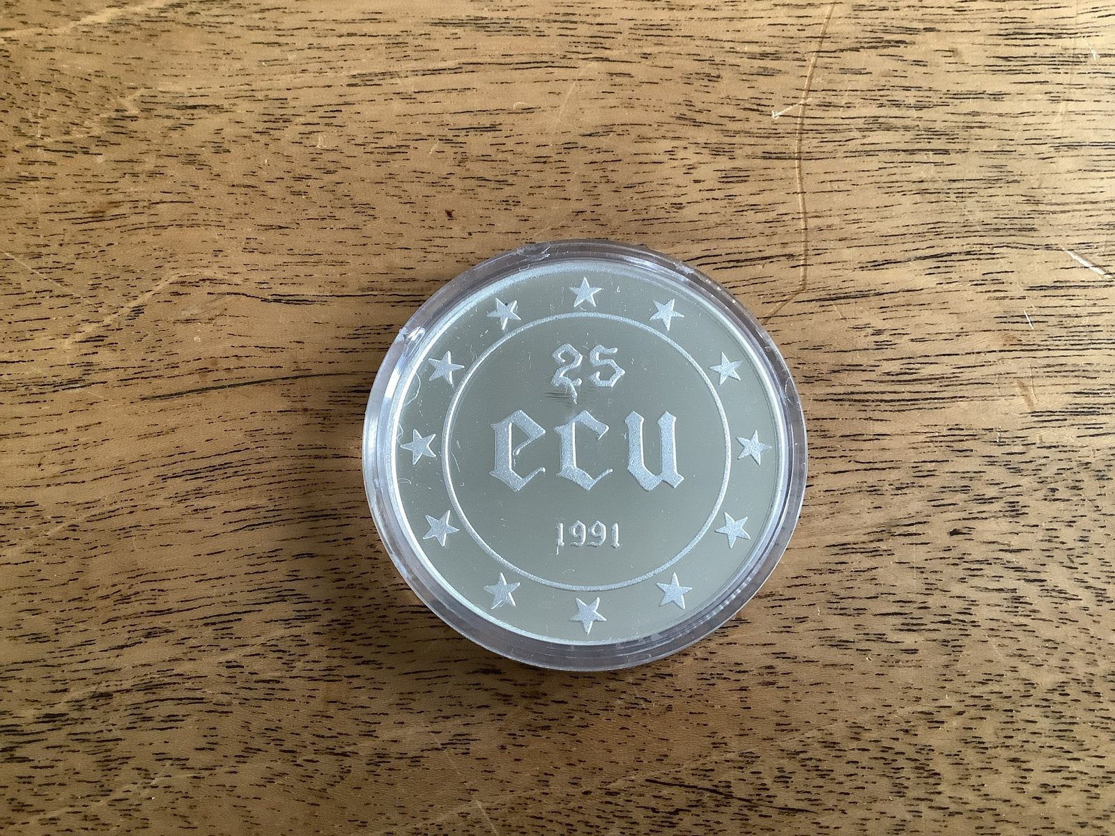 Zilveren 25 ECU Munt 1991 - European Community Monitor, Zilver, Overige landen, Losse munt, Overige waardes