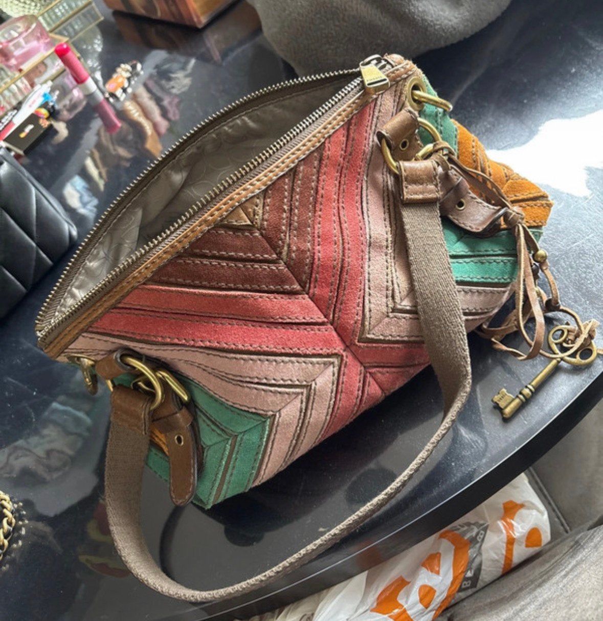 Fossil tas, Ophalen of Verzenden, Zo goed als nieuw, Bruin, Schoudertasje