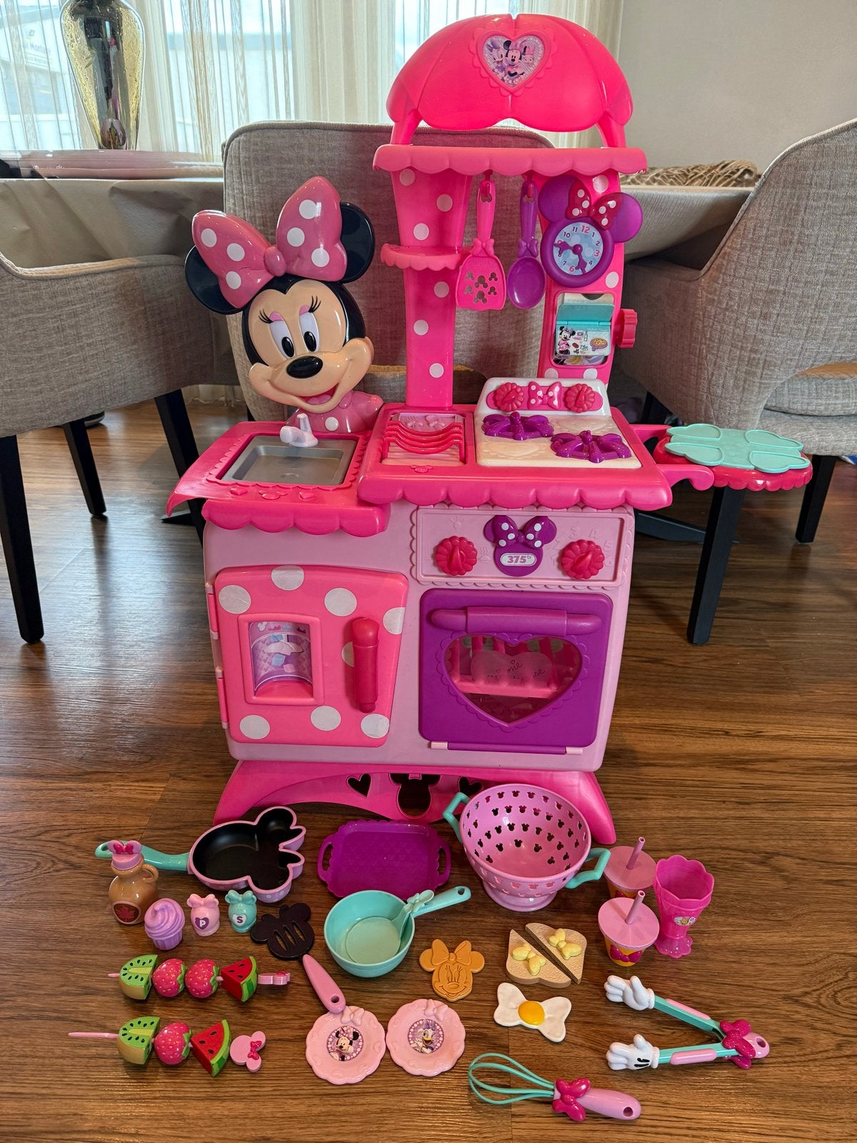 Minnie Mouse speelkeuken met geluid en veel accessoires, Ophalen, Gebruikt, Kunststof, Speelkeuken