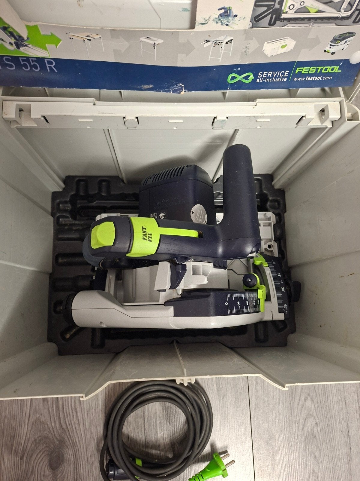 Festool TS 55 FEBQ invalzaag - Krachtige precisie, Gebruikt, Invalzaag, Ophalen of Verzenden, 30 tot 70 mm