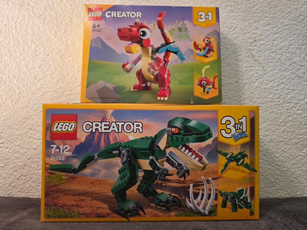 Lego Creator 3in1 Dinosaurus sets (31058 & 31145), Ongeopend/sealed, Lego, Nieuw, Ophalen of Verzenden