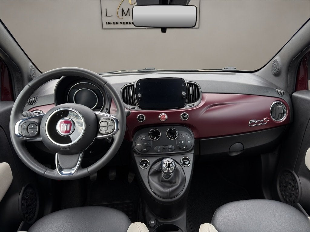 Fiat 500C 1.2 Star 2019 BORDEAUX | Cabrio | Apple CarPlay |, Auto's, 12 maanden, Gebruikt, Leder en Stof, Origineel Nederlands