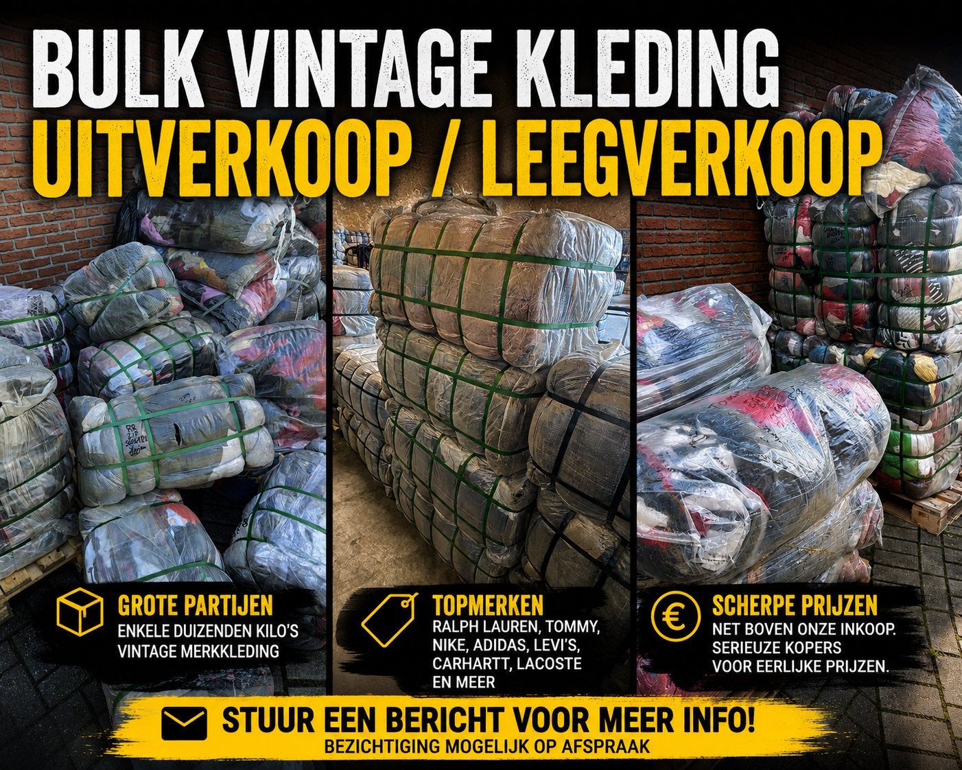 Uitverkoop/ Tweedehands Merkkleding restpartij, Ophalen of Verzenden, Gedragen
