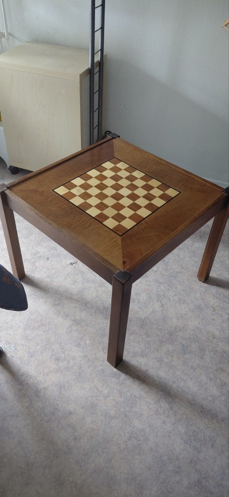 Schaak tafel uit 1970 met omkeerbaar blad, Ophalen