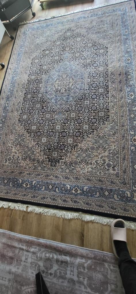 Vintage Perzisch tapijt met medaillonpatroon, Huis en Inrichting, Stoffering | Tapijten en Kleden, Bruin, Gebruikt, 200 cm of meer