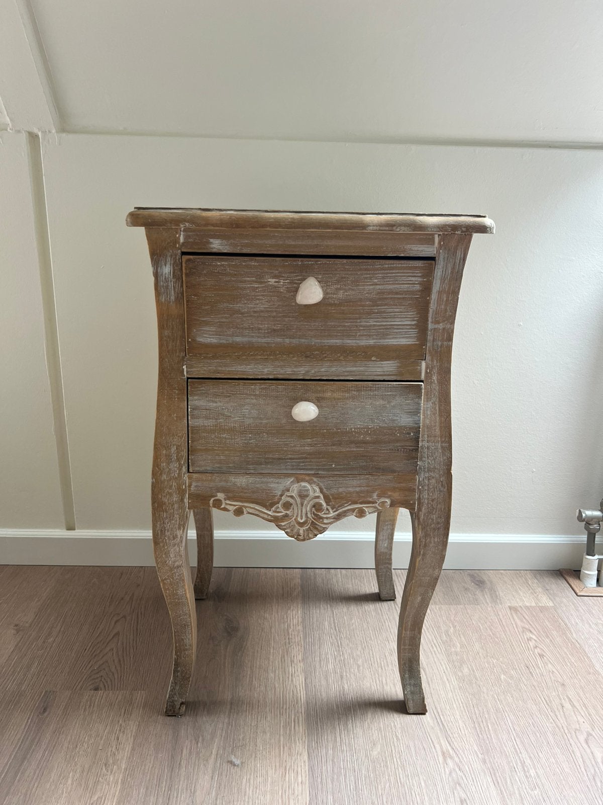 Prachtige brocante landelijke nachtkast, Ophalen, Minder dan 50 cm, Gebruikt, 1 of 2 laden