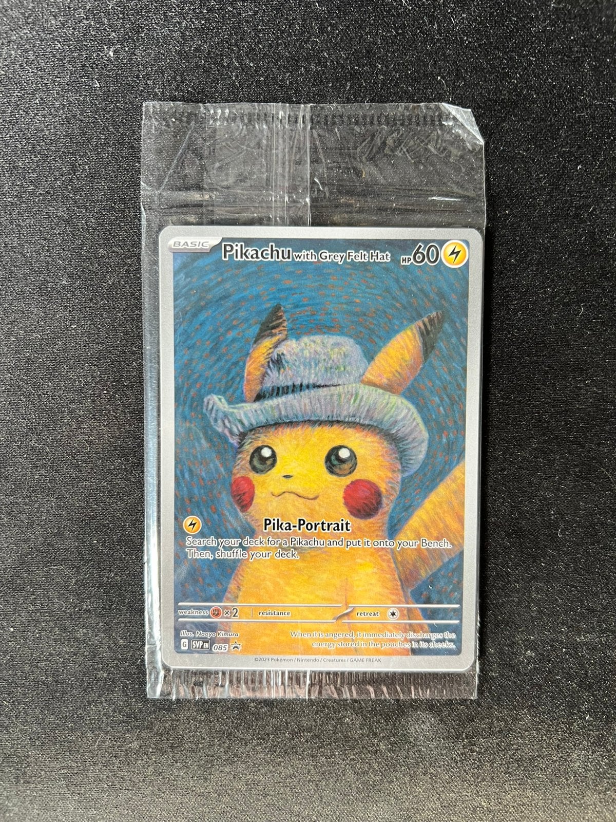 Pikachu with Grey Felt Hat 85 Pokemon Kaart, Ophalen of Verzenden, Zo goed als nieuw, Losse kaart, Foil