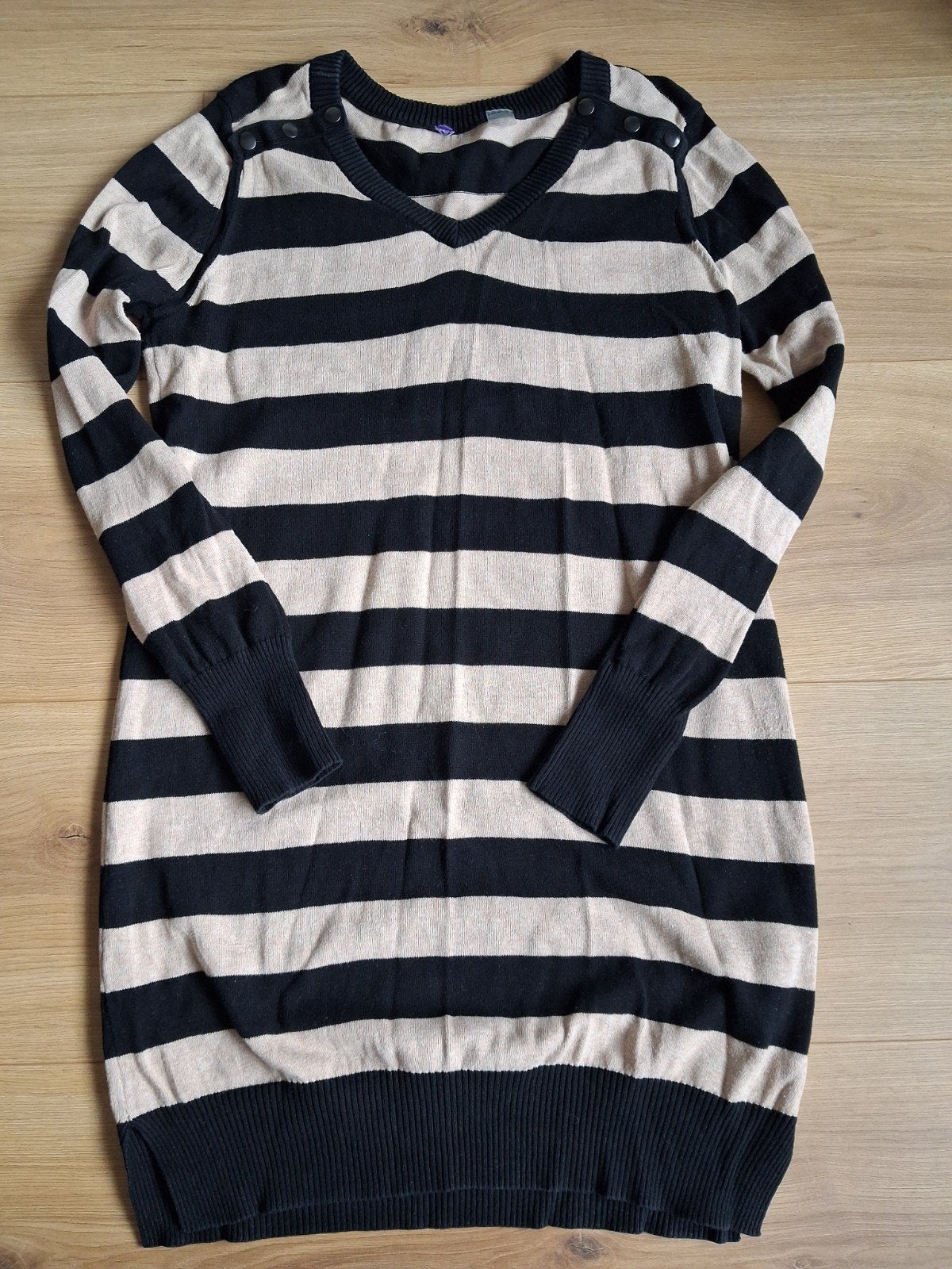 Seraphine Zwangerschaps- & Voedingsjurk Beige Zwart M, Maat 38/40 (M), Seraphine, Meerkleurig, Jurk
