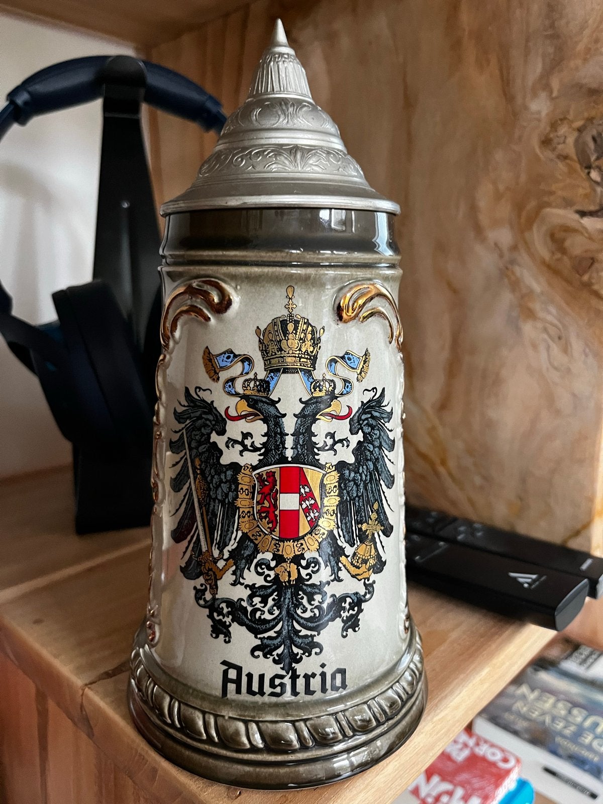 Vintage KING Bierpul Oostenrijkse Adelaar Handgeschilderd, Ophalen of Verzenden