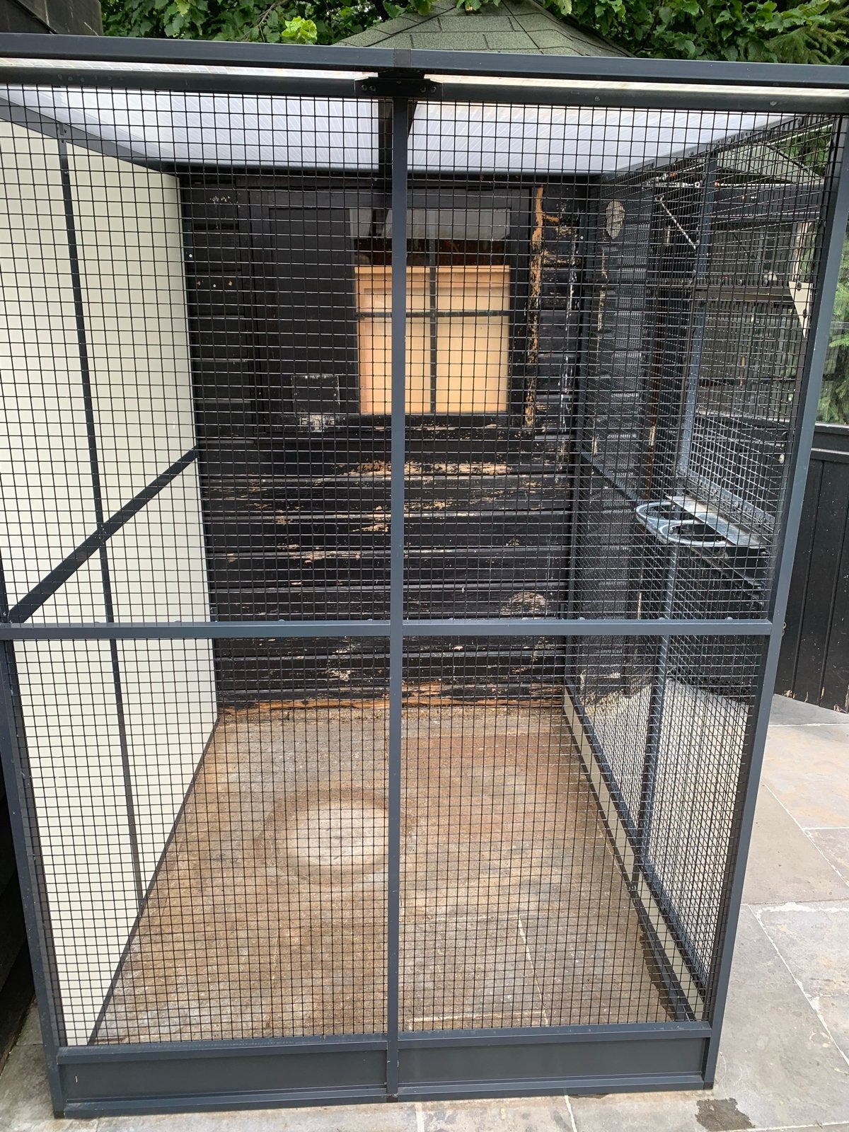 Aanbouw volière antraciet met de maten 1.65 x 1.28 x1.85, Ophalen of Verzenden, Gebruikt, Aluminium, Volière