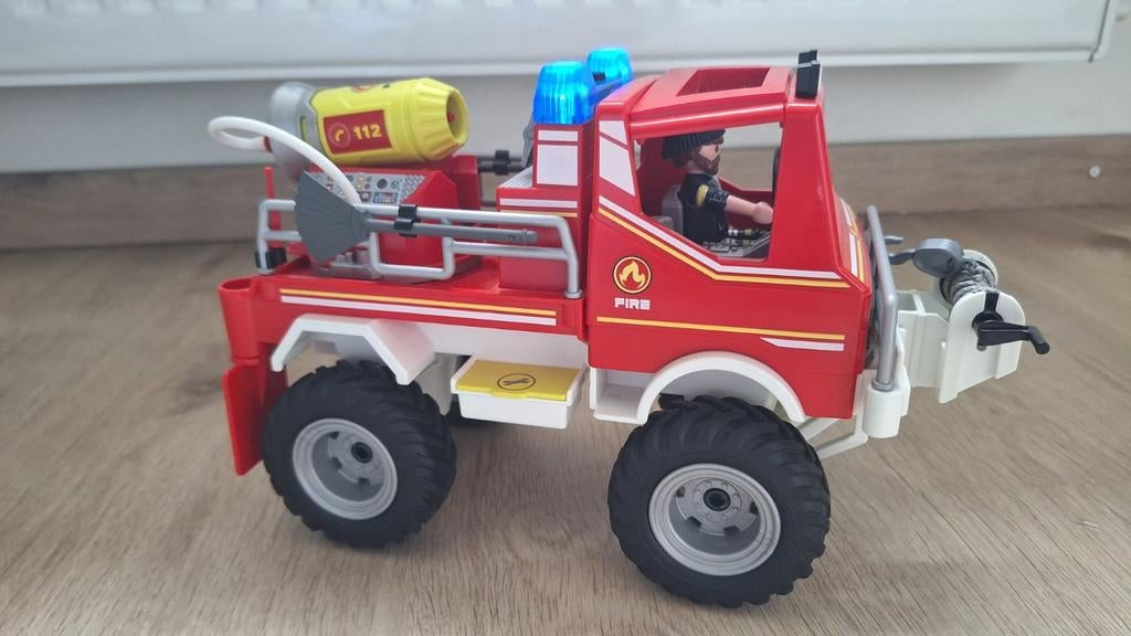 Playmobil 9466 Brandweerwagen met werkende zwaailichten, Ophalen of Verzenden, Gebruikt