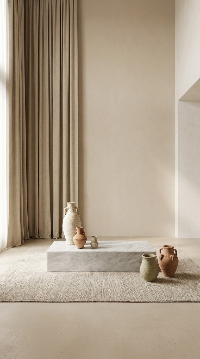 Massieve lage salontafel van Italiaans Bianco Carrara marmer, Ophalen of Verzenden