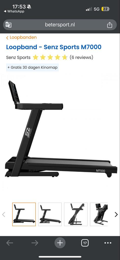 Loopband Senz Sports M7000, Gebruikt, Ophalen of Verzenden, Metaal, Loopband